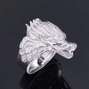 VVS Fully Moissanite <b>Dragon</b> Head <b>Ring</b> 925 Silver Gemstone Band Unisex Hip Hop Jewelry for Wedding Party Gift - Product Image 5
