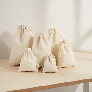 Bolsas/Estuches de Muselina Tejida Personalizables, Impresas Digitalmente en Algodón, con Cordón Ajustable, Ecológicas, Lavables, para Regalos Promocionales - Product Image 4