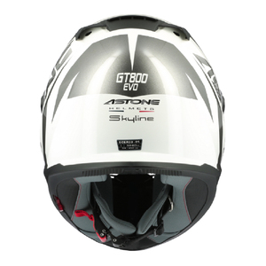 หมวกกันน็อค ASTONE HELMETS แบบเต็มใบ รุ่น GT800 EVO SKYLINE สีขาว/ดำเงา ซับในโพลีเอสเตอร์ ไซส์ XS-XXL ผลิตในประเทศจีน - Product Image 4
