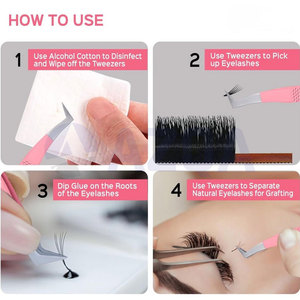 Ensemble de pinces professionnelles en acier inoxydable pour extensions de cils avec miroir pour une application et un isolation précis des cils - Product Image 5