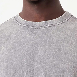 Camisetas 100% Algodón con Lavado Ácido, Estilo Vintage, Camisetas para Hombre con Lavado Ácido, Tallas Grandes, Camisetas para Hombre con Lavado Ácido al por Mayor - Product Image 4