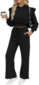Conjunto Deportivo de Sudadera con Capucha y Pantalones Jogger para Mujer, Tejido de Punto, Secado Rápido, Transpirable, Dos Piezas, con Logotipo Personalizado - Product Image 5