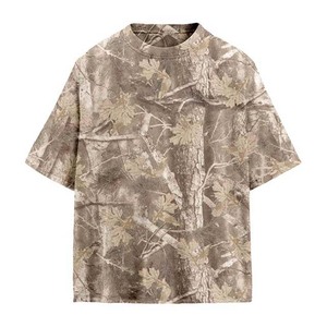 T-shirt à manches courtes pour homme, imprimé camouflage, col rond, coupe classique, décontracté, tissé, 100% coton, impression par transfert par sublimation - Product Image 1