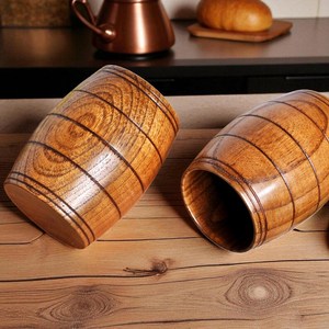 Tazas de Madera Rústicas Estilo Barril - Juego de 2 - Tazas de Estilo Medieval - Product Image 5
