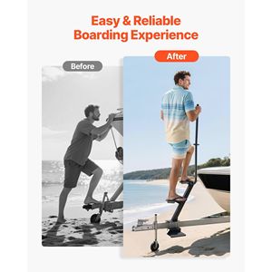 Scaletta a 3 Gradini in Acciaio al Carbonio Rinforzato per Rimorchio Barca con Maniglia Antiscivolo e 3 Opzioni di Angolo di Montaggio - Product Image 6