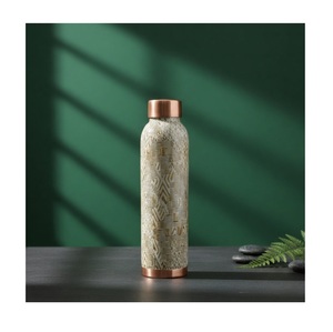 Traditional Pure Copper Water Bottle Handmade Ayurvedic Bottle Reusable Copper Drinking Bottle For <b>Men</b> Women Daily Travel - Product Image 2