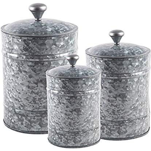 Juego de 3 Recipientes Galvanizados de Diferentes Tamaños para Almacenamiento de Alimentos, Diseño Creativo, Utensilios de Cocina y Mesa, Muy Solicitados - Product Image 6