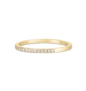 Bague Demi-Éternité en Or Massif 10K 14K avec Diamant de Laboratoire Rond Couleur DEF Clarté VS VVS, Bague de Mariage Minimaliste Fine et Délicate - Product Image 2