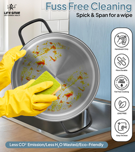 Ensemble de casseroles de luxe en acier inoxydable 18/10, 8 pièces, avec couvercles en verre, poignées en acier noir et base compatible induction - Product Image 6