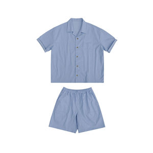 Nouvel ensemble décontracté unisexe d'été en velours imprimé respirant, chemise et short amples à col cubain en velours fin - Product Image 3