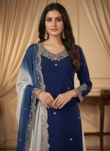 Ensemble élégant kurta et palazzo brodé pour femme – Tenue ethnique pour festivals, mariages et soirées - Product Image 2