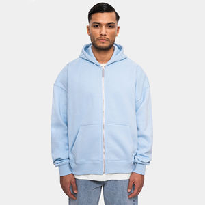 Sweat à capuche zippé surdimensionné style vintage pour homme, design patchwork, impression numérique et broderie, polaire, grandes tailles - Product Image 1