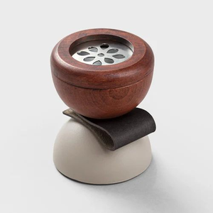FAIZA CRAFT Handmade Wooden Mubkhar Incense <b>Burner</b> with Metal Mesh Bakhoor Holder Eco-Friendly Indian Incense All-Season - Product Image 1