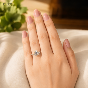GRA Certificate Halo Moissanite Wedding <b>Ring</b> 18K Vermeil Yellow <b>Gold</b> Promise <b>Ring</b> round Brilliant Cut Diamond Engagement <b>Ring</b> - Product Image 2