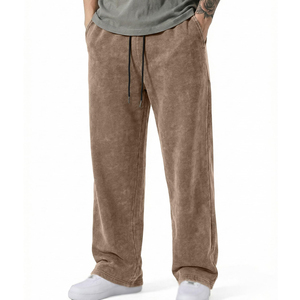 Latest Fashionable 100% Cotton Fleece Acid Washed <b>Men's</b> <b>Wide</b> <b>Leg</b> Pants Daily Wear Acid Wash <b>Trouser</b> <b>For</b> Adults - Product Image 1