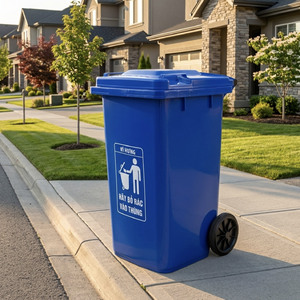 Heavy Duty Eco-Friendly <b>Plastic</b> Industrial Garbage <b>Bin</b> Wheels Geometry Big Size <b>Lid</b> for Hospital Factory Manufacturing Waste - Product Image 1