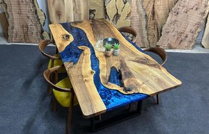 Handcrafted Solid Wood and <b>Epoxy</b> <b>Resin</b> <b>Table</b> Luxury Interior Decoration Piece Custom Live Edge <b>Epoxy</b> River <b>Table</b> - Product Image 2