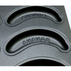 Molde Profesional para Pastel en Forma de Plátano con 6 Cavidades, Letras BANANA en Relieve, Revestimiento Antiadherente de PTFE, Apto para Horno, Libre de BPA, Acero al Carbono - Product Image 3
