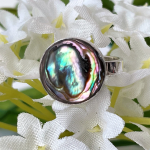 925 Silver Abalone <b>shell</b> Ring, Gemstone Ring, Gift For Her - Product Image 4