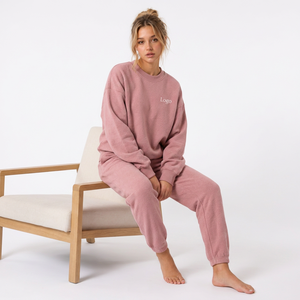 Conjunto de Sudadera y Pantalones Deportivos para Mujer, Personalizable con Marca, Felpa, Corte Holgado, Fabricante de Ropa al por Mayor con Etiqueta Privada - Product Image 4