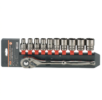 Juego de Llaves de Tubo TRUSCO TSW4-11S, Tipo de 12 Puntas, Accionamiento de 12.7 mm, 11 Piezas, Herramientas Manuales para Mantenimiento Industrial y Automotriz