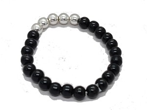 Bracelet Bouddha en tourmaline noire de haute qualité, perles en argent, bijoux fantaisie pour homme et femme, pour la méditation et l'énergie, idéal comme cadeau. - Product Image 2