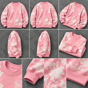 Sweat-shirt rose à col rond pour homme de haute qualité, motif floral brodé, pull décontracté pour garçons - Product Image 4