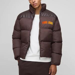 Blouson bomber court en toile de haute qualité au meilleur prix pour l'hiver, avec logo sur le devant, antibactérien, à capuche, pour homme - Product Image 1