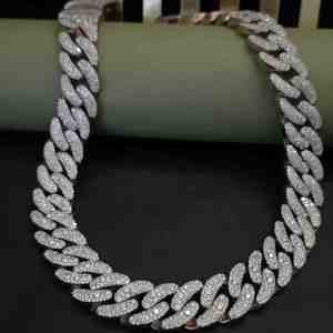 Customized Cuban Chain Hip Hop Jewelry For Men's in 925 Sterling Silver Lab grown Diamond 22MM Cuban Chain - Product Image 6