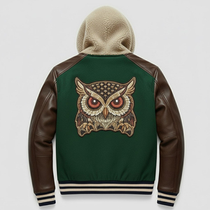 Best Clothing Manufacturers Varsity Hooded Jacket In Low MOQ Chenille Embroidery Streetwear Letterman Varsity Jacket For <b>Men</b> - Product Image 2