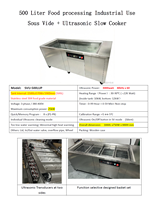 Cuiseur sous vide 500L pour cuisine centralisée, à chauffage ultrasonique uniforme de tout le bac, pour une production en série, une cuisson lente, une meilleure saveur et une viande tendre.