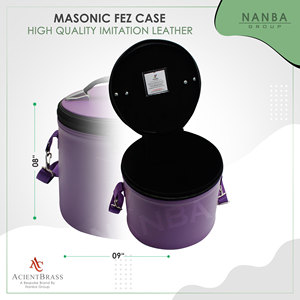 NANBA GROUP Deluxe Masonic <b>Purple</b> Fez Cap Case Soft Case Lightweight Imitation Leather Zipper Closure Customizable | <b>Hat</b>/Cap - Product Image 5