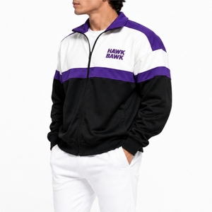 เสื้อแจ็คเก็ตแทร็คซิปเต็มตัวสำหรับผู้ชาย แบบสั่งทำพิเศษ สวมใส่สบาย ผลิตตามสั่ง รับสั่งซื้อจำนวนมาก คุณภาพพรีเมียม และเสื้อแจ็คเก็ตสำหรับเล่นกีฬาสำหรับผู้ชาย - Product Image 3