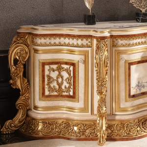 Mueble Buffet Clásico Europeo de Lujo Hecho a Mano, Soporte para TV de Madera de Caoba Tallada, Estilo Vintage para Sala de Estar, Apartamento en Indonesia - Product Image 4