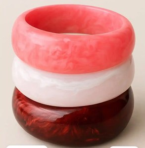 Classic Coral Bangle <b>Bracelet</b> Women's Round Smooth Finish Fashion Jewelry Gift <b>Red</b> White Pink Colors Elegant Style Accessory - Product Image 1