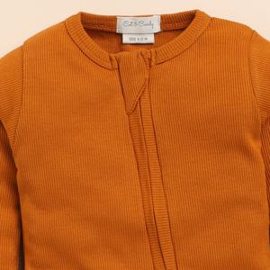 Mameluco de bebé oxidado de calidad superior Cremallera de elastano de bambú con cremallera duradera Ropa de bebé esencial - Product Image 3