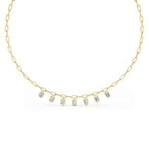 Collier Éblouissant en Diamant de Laboratoire Taille Émeraude, Modèle Paperclip, 18 Pouces - Product Image 2