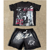 Nouvelle Collection Été – Ensemble T-shirt Manches Courtes et Short Homme 300 g/m² Personnalisé, Coupe Oversize, Effet Délavé Acide, Impression Sérigraphique
