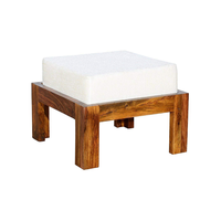 Tabouret de salon/bout de table en bois de teck, style rustique moderne, fait main, finition naturelle, double face, pour la décoration intérieure