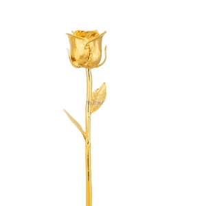 Excelente colección de rosas doradas naturales Rosas completamente chapadas en oro de suministro directo de fábrica de rosas doradas Navidad - Product Image 2