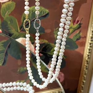 Collar de Perlas de Agua Dulce de 6-7 mm, Simple y Elegante, con Cierre de Plata S925, Joyería Moderna y Juvenil - Product Image 3