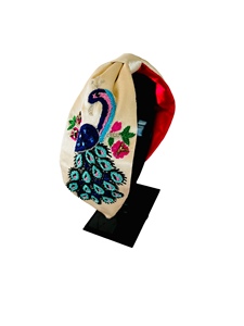 Serre-tête de luxe tendance fait main pour femmes et filles, avec sequins ombrés, rembourré, doux et confortable, couleur personnalisable, rose et bleu, style affirmé - Product Image 4