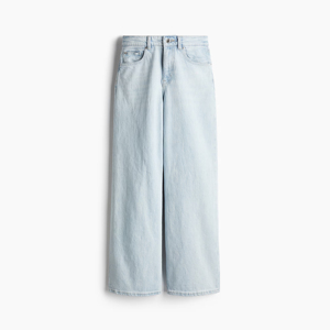 กางเกงยีนส์ขาบานเอวสูงดีไซน์ฮาร์เปอร์สำหรับผู้หญิง กางเกงเดนิมแฟชั่นทรงหลวมใส่สบายสำหรับใส่ทุกวัน - Product Image 4