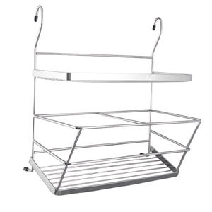 Exclusive Quality Spice <b>Rack</b> Glass for Bathroom Storage Shelves & Units 3 Tier Black Shelf <b>Wire</b> <b>Shelving</b> Iron Metal - Product Image 2