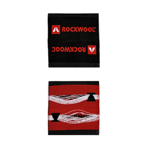 Étiquettes de style de qualité supérieure, personnalisées, tissées en damassé, en tissu rectangulaire, pliées au centre, découpées au laser, pour vêtements, avec logo d'entreprise - Product Image 2