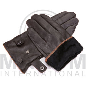 Guantes de cuero genuino para hombre, guantes de invierno para conducir, compatibles con pantalla táctil, cálidos, clásicos, de piel de oveja, cosidos a mano - Product Image 2