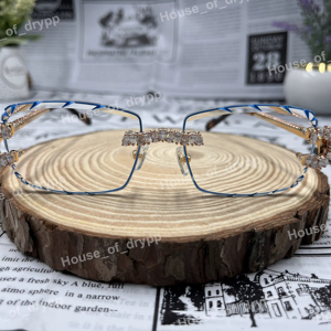 Rimless Square <b>Sunglasses</b> Pear & <b>Round</b> Cut Moissanite Diamond Iced Out Luxury Eyewear Unisex Hip Hop Designer Glasses Gift - Product Image 1