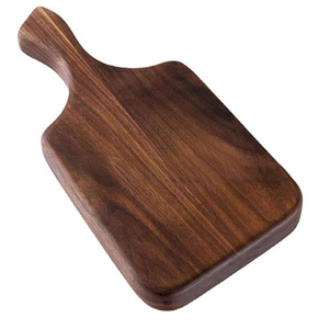 Planche à découper en noyer naturel de haute qualité personnalisée, ronde ou rectangulaire, en noyer noir avec poignée - Product Image 5