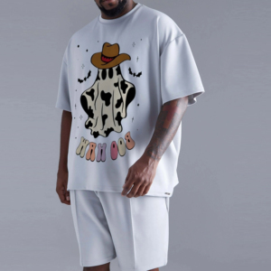 Men's Vintage Summer Eco-Friendly Thin Quick Drying Sportswear Set with Short Sleeve <b>Top</b> and Sport Shorts - Product Image 5