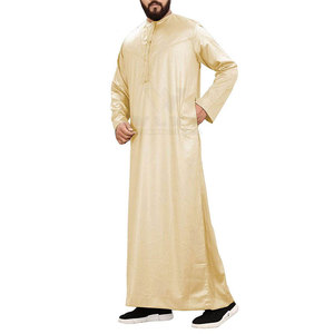 Túnicas Kaftan Musulmanas, Ropa Islámica, Túnicas Largas Vintage, Túnica Jubba Thobe Informal de Manga Larga con Cuello Alto - Product Image 4